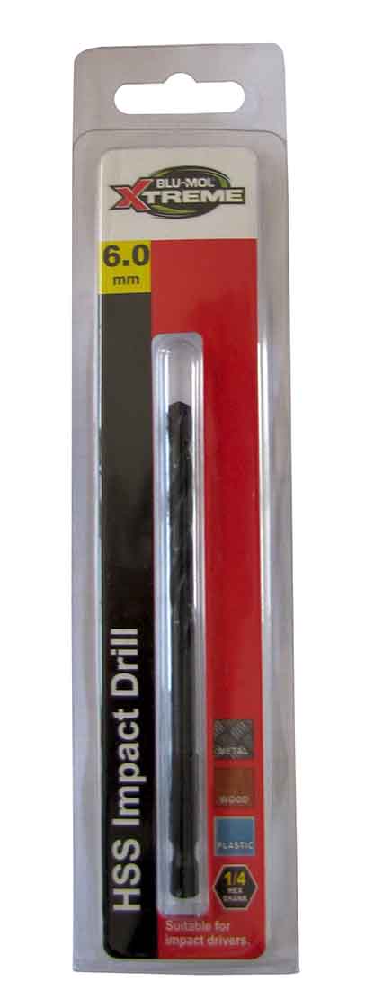 Blu Mol Qc Impact Drill Bit 6.00mm Single Pack