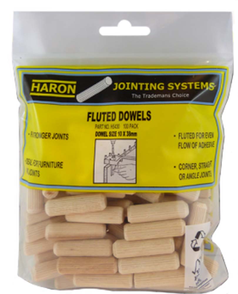 Haron Fluted Dowels 10mm X 38mm 40 Pk