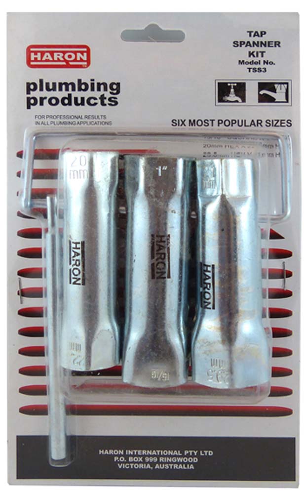 Haron 3Pce Tap Spanner Set - 20, 21, 22.5, 29.5mm, 15/16 & 1in