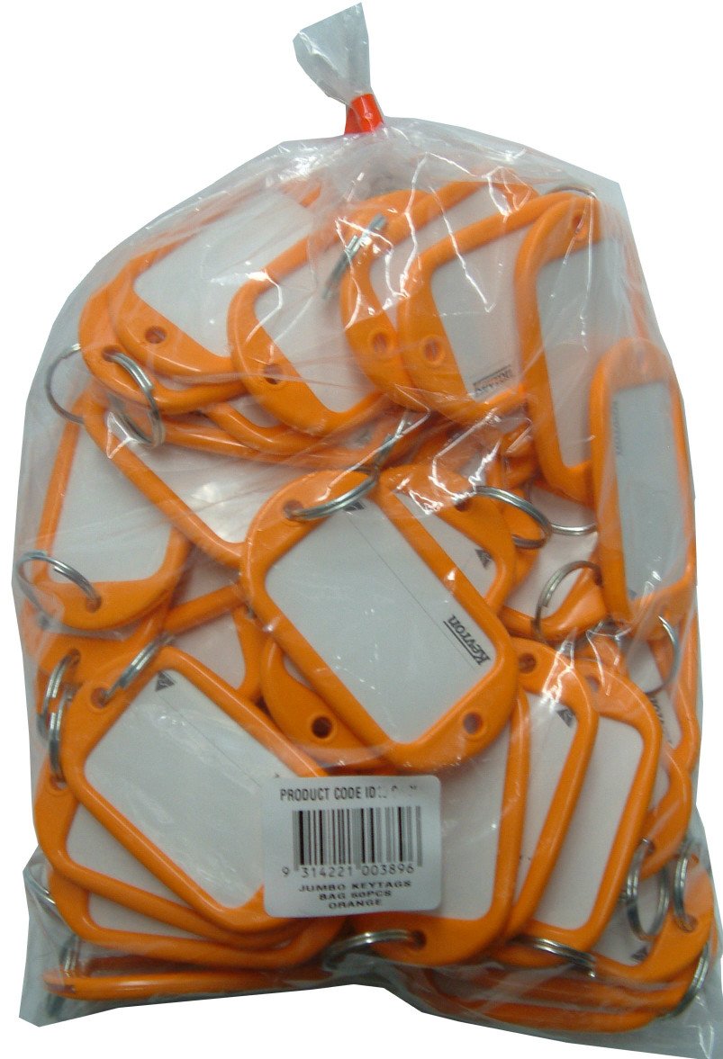 Kevron Key Tag Jumbo 50-pce Bag Orange
