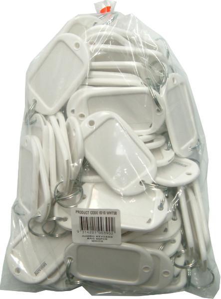 Kevron Key Tag Jumbo 50-pce Bag White