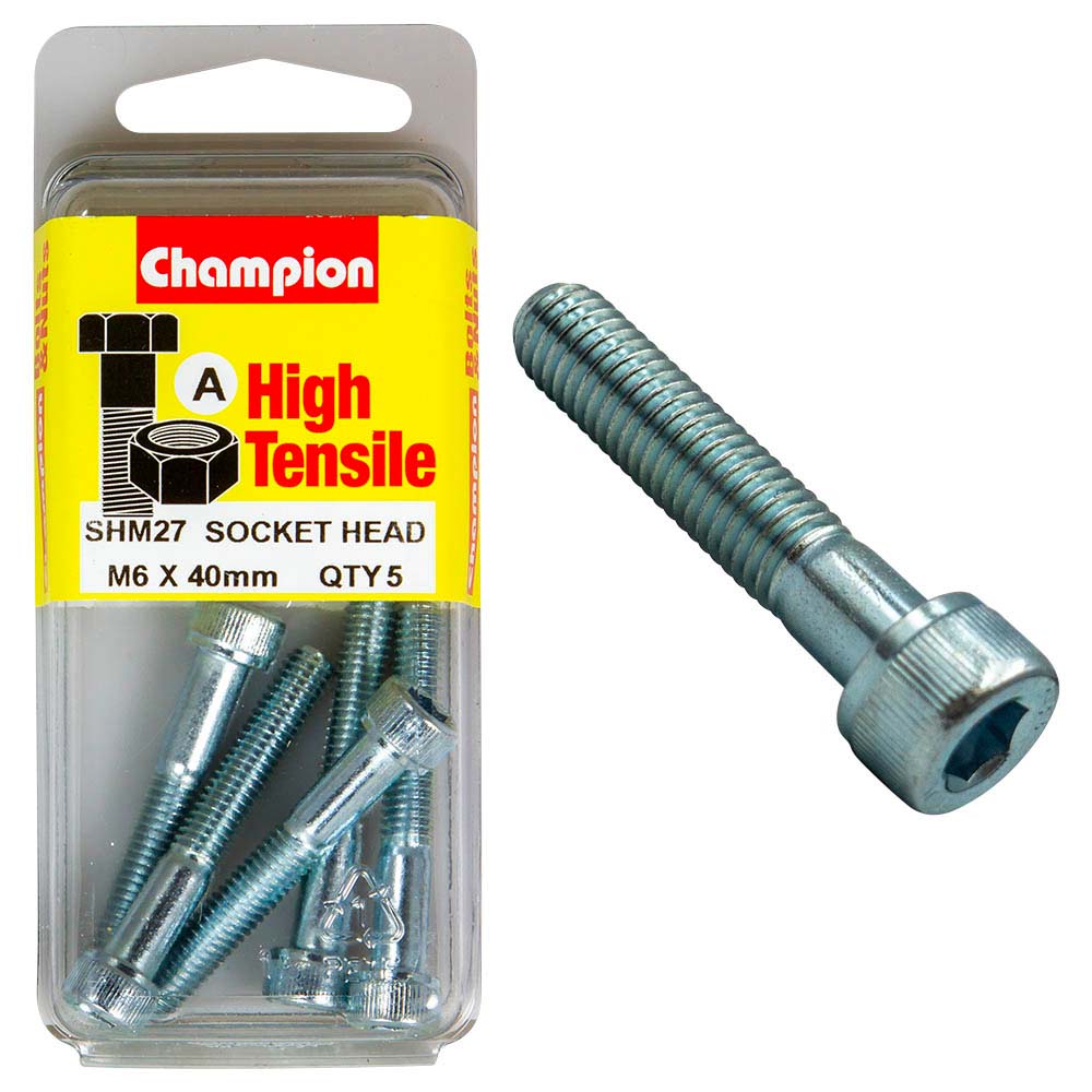 Champion Socket HD Set Screw M6 x 40 (A) - GR12.9 5 pack