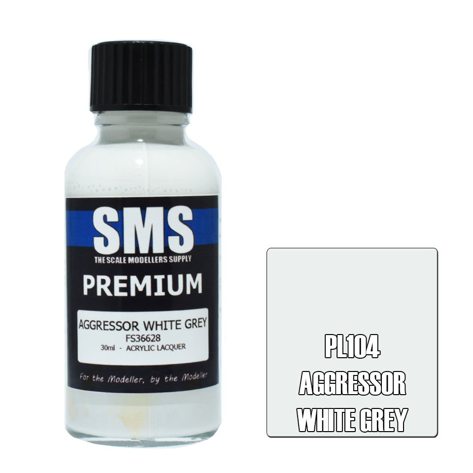 SMS Airbrush Paint 30Ml Premium Aggressor White Grey