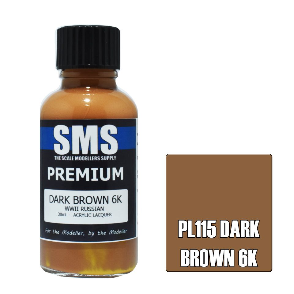 SMS Airbrush Paint 30Ml Premium Dark Brown 6K