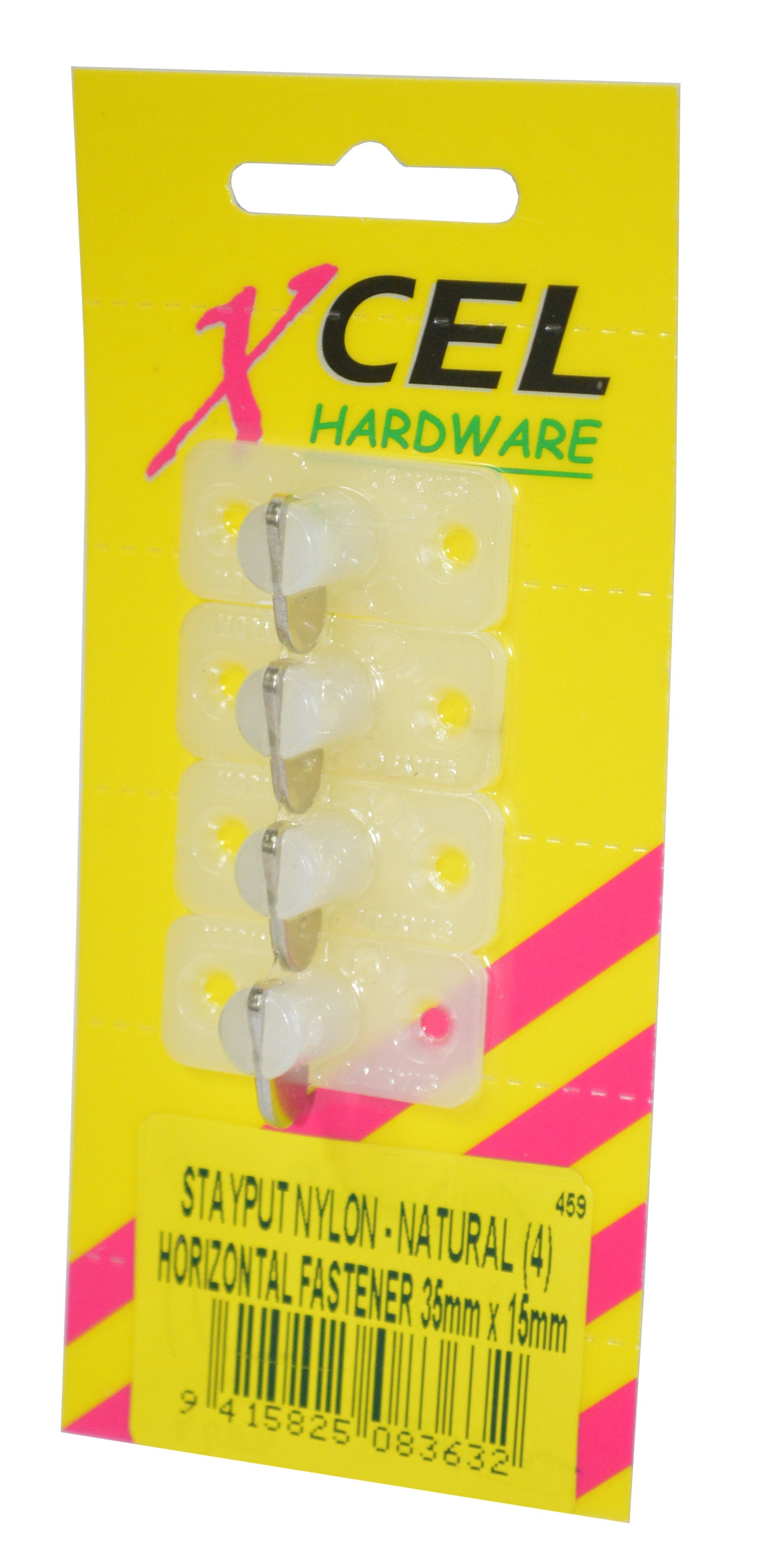 Xcel Stayput Nylon Horizontal Fastener Natural 35mm x 15mm base (4)
