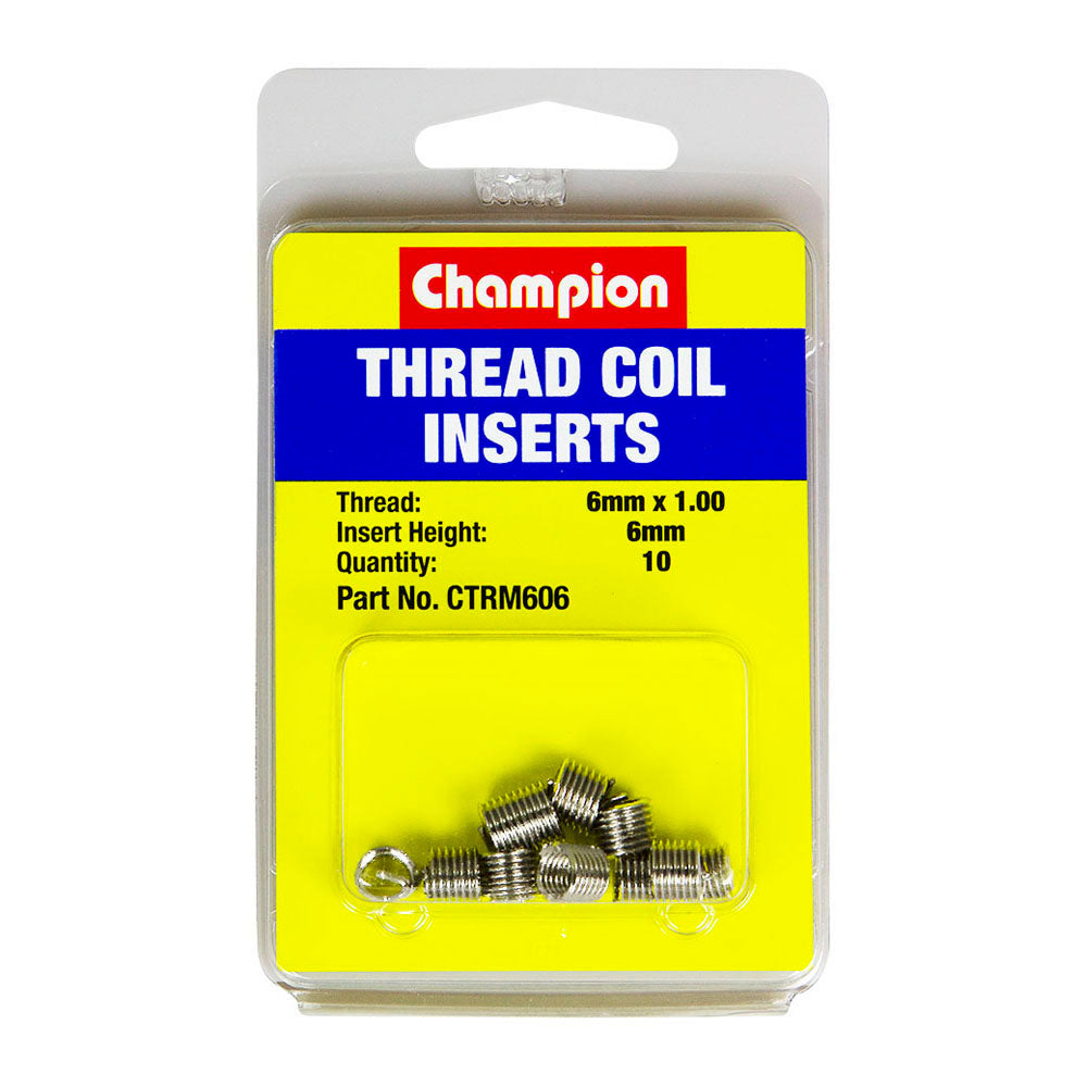 Champion M6 X 1.00 X 6mm Thread insert Refills -10Pk