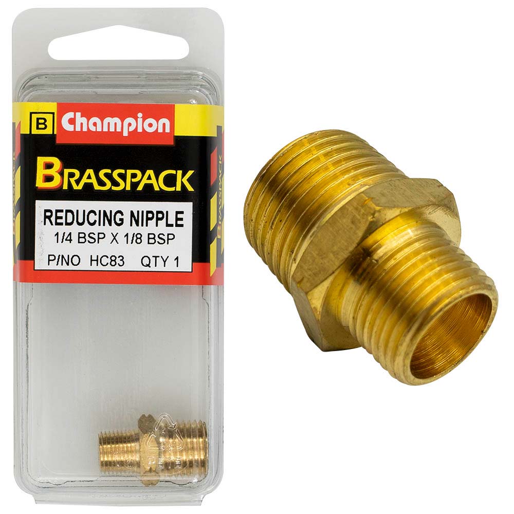Champion Brass 1/4in X 1/8in Bsp Reducing Nipple