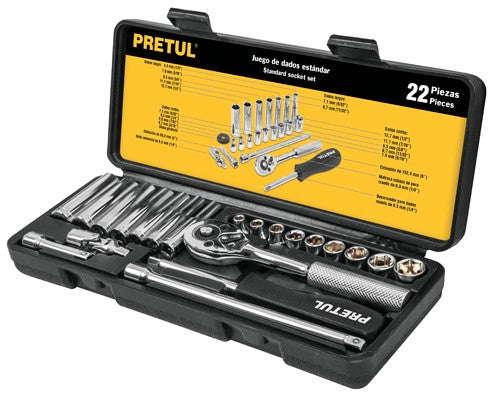 Pretul Socket Set 1/4Drive - Metric 22-pce