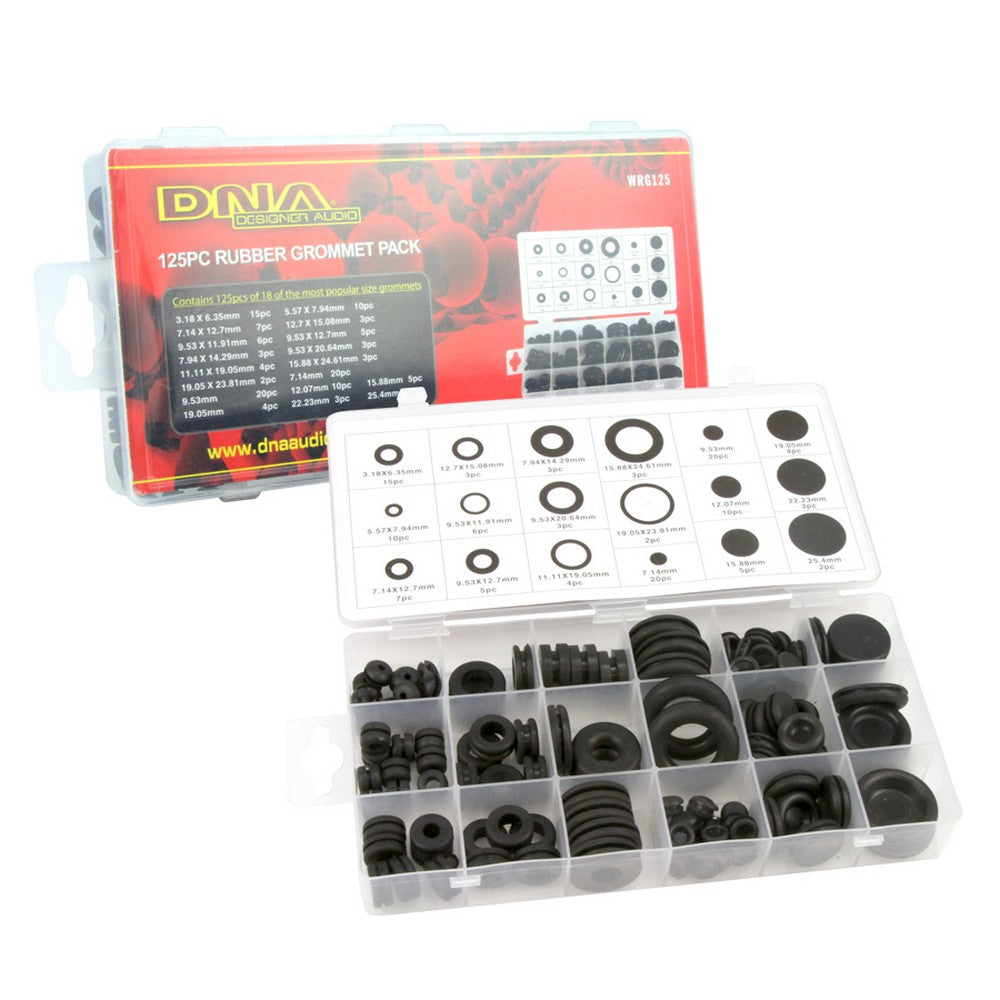 Rubber Grommet 18X Mixed Sizes Wit/Without Holes 125 Boxed