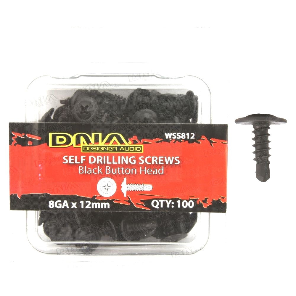 Screw Button Head Self Drilling Black 8G 12mm 100 Pack