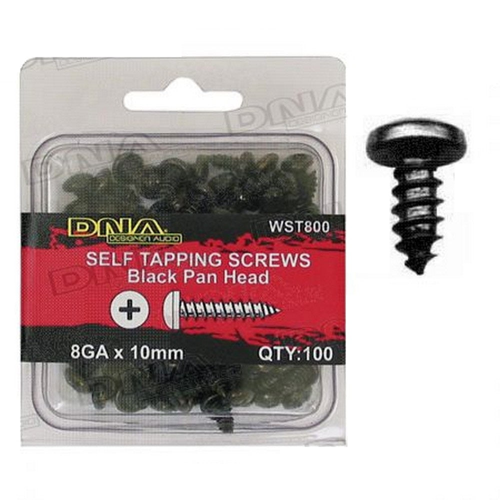 Screw Pan Head Self Tapping Black 8G 10mm 100 Pack