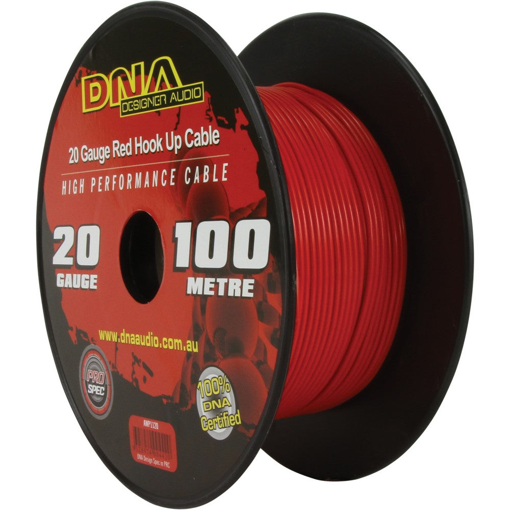 Dna Cable 20 Gauge Hook Up Red 100Mtr