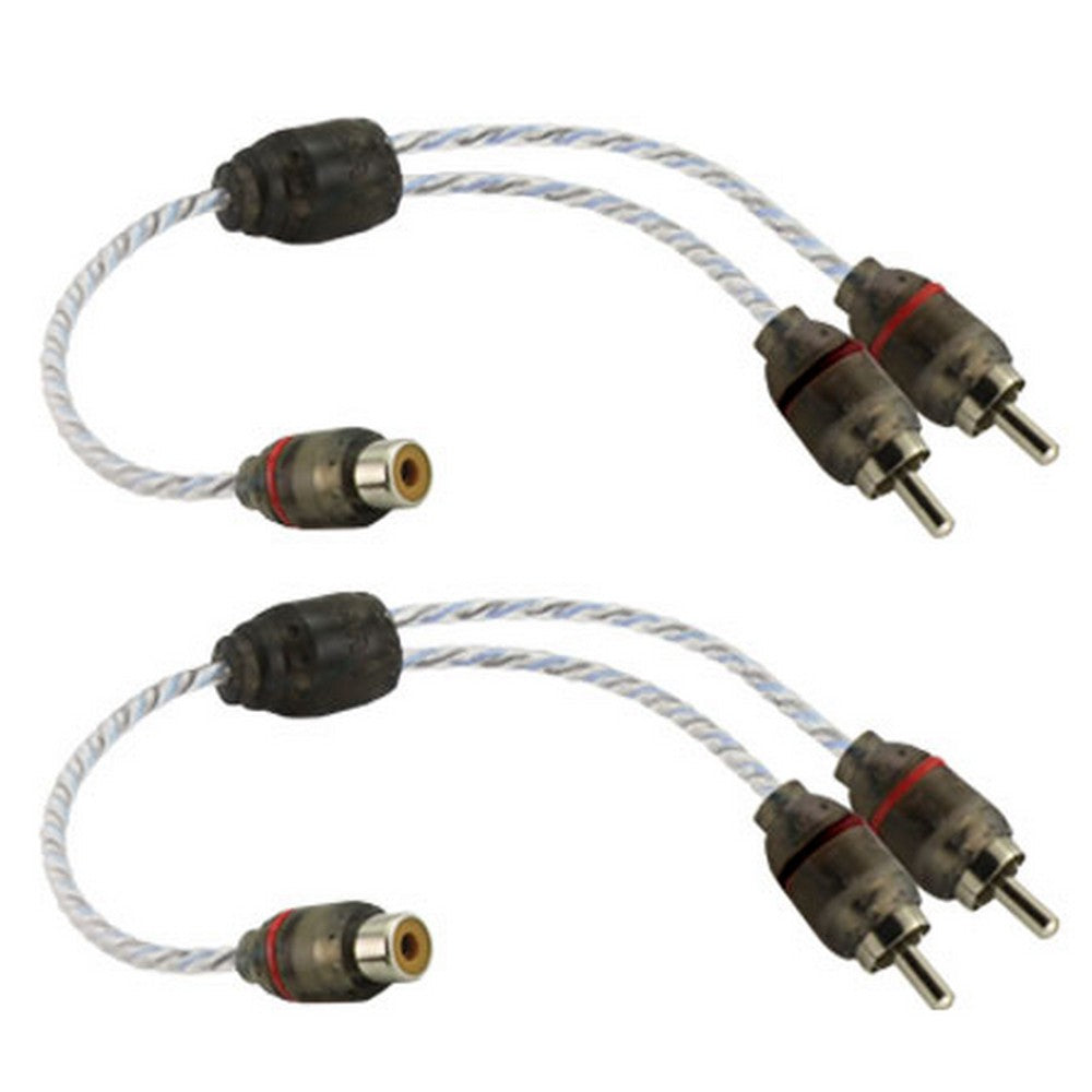 Dna Pro Spec Rca Y-Lead 1X Female Rca To 2X Male Rca Blue Pair