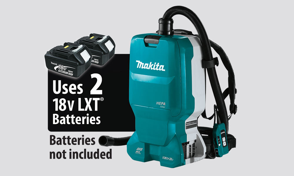 Makita 18Vx2 BL BACKPACK VAC 6L AWS