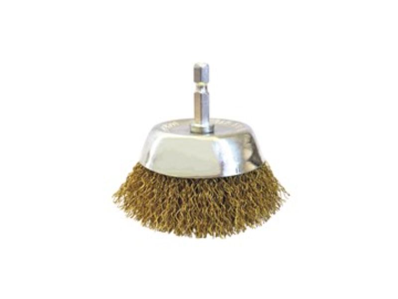 JOSCO Brush Cup CR 75 6.3 Hex Spindle Brass Coated