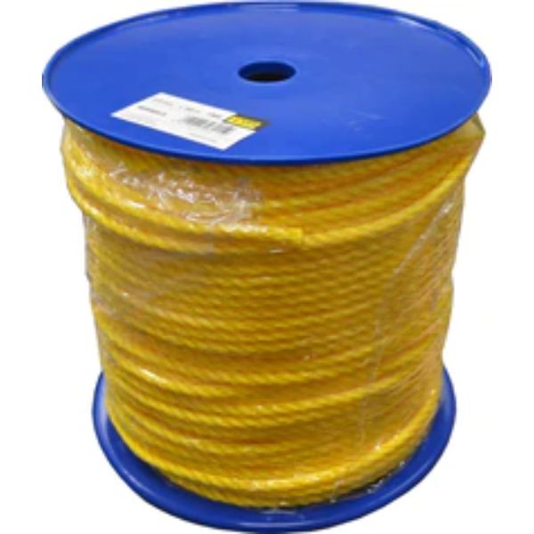 Rope - Yellow Polypropylene 183M Reel 8mm Xcel