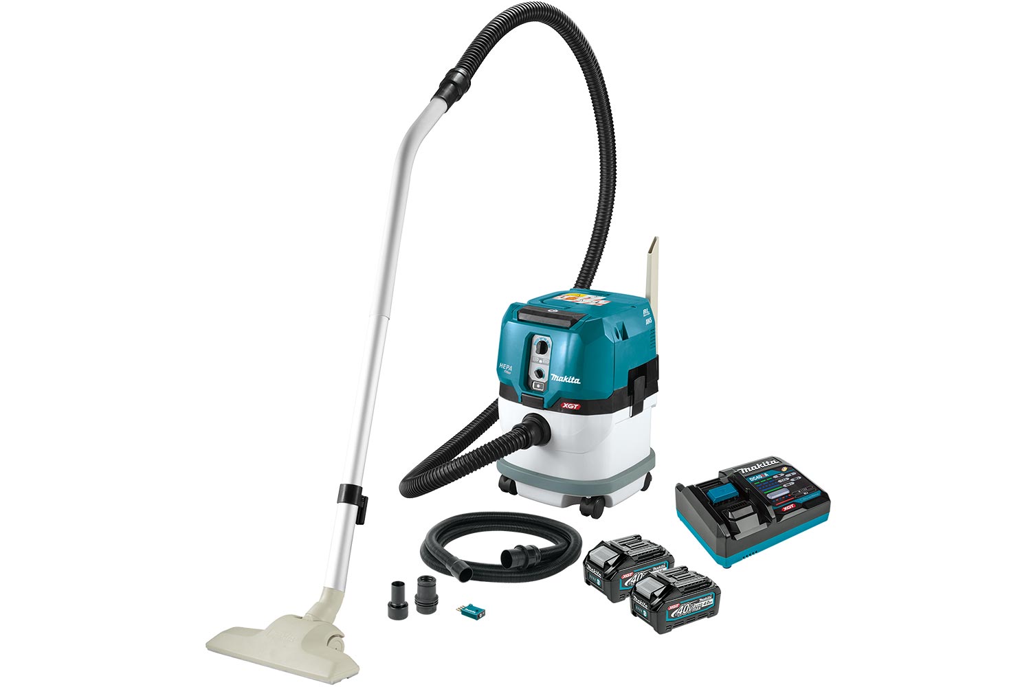 Makita 40Vmax XGT Brushless 15L AWS HEPA Dust Extraction Vacuum Kit
