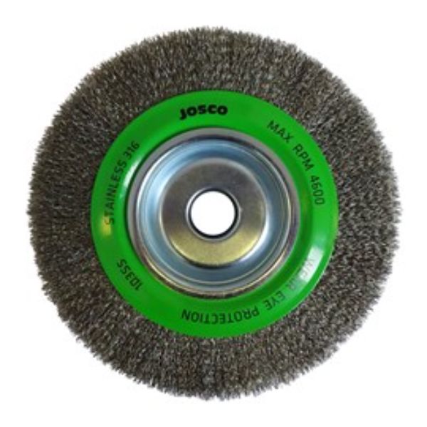 JOSCO BRUSH WHEEL CR 200X28XMB 0.35MM STAINLESS 316