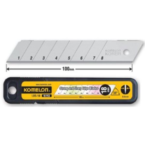 KOMELON SNAP OFF BLADES 18mm - PKT 10