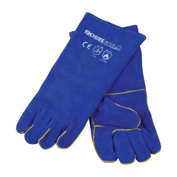 Bossweld Welding Gloves - Blue 40Cm