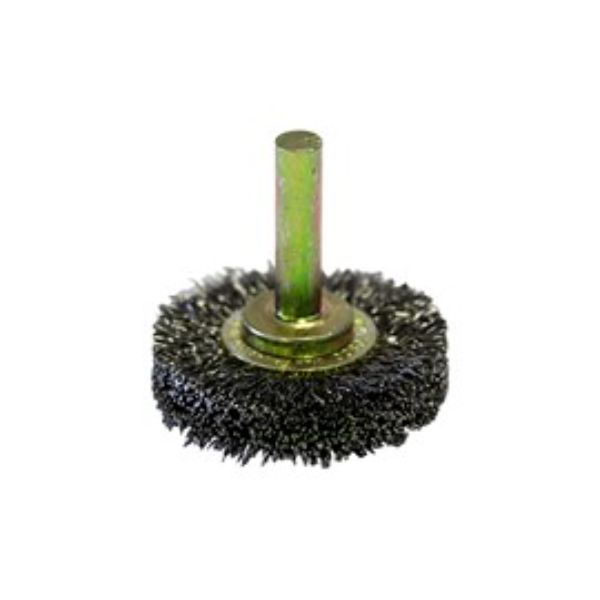 JOSCO BRUSH WHEEL CR HS 40X8 6.3MM SPINDLE 0.25MM