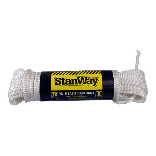 #HS6-15 WHITE SASH WIN CORD - 15m x 6mm