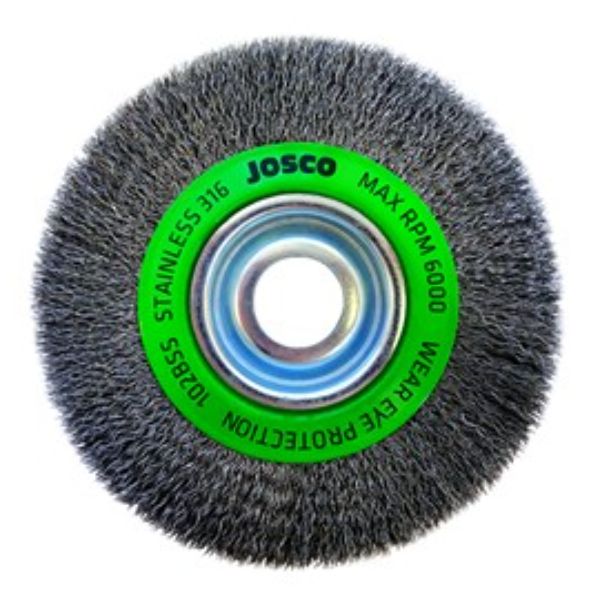 JOSCO BRUSH WHEEL CR 150X19XMB 0.35MM STAINLESS 316