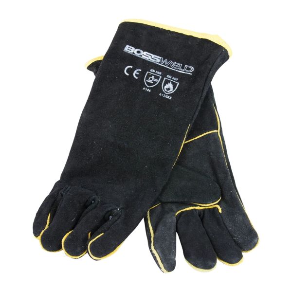 Bossweld Welding Gloves - Black/Gold 40Cm