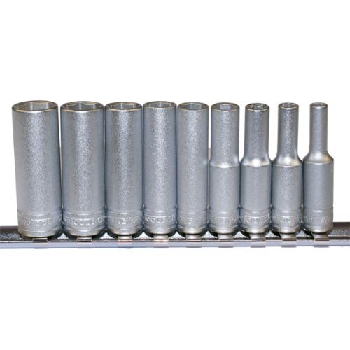 Teng 9pc 1/4in Dr. Metric Deep Socket Set 4-13mm 6Pnt