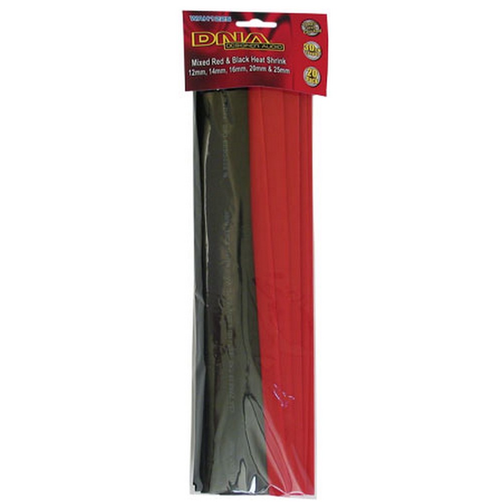 Heatshrink 12 - 25mm Red & Black 20 Pack