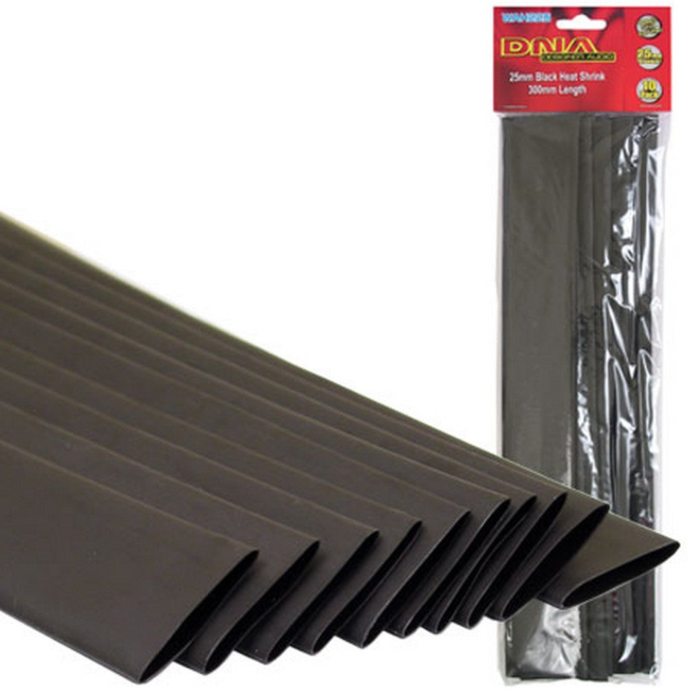 Heatshrink 25mm Black 10 Pack