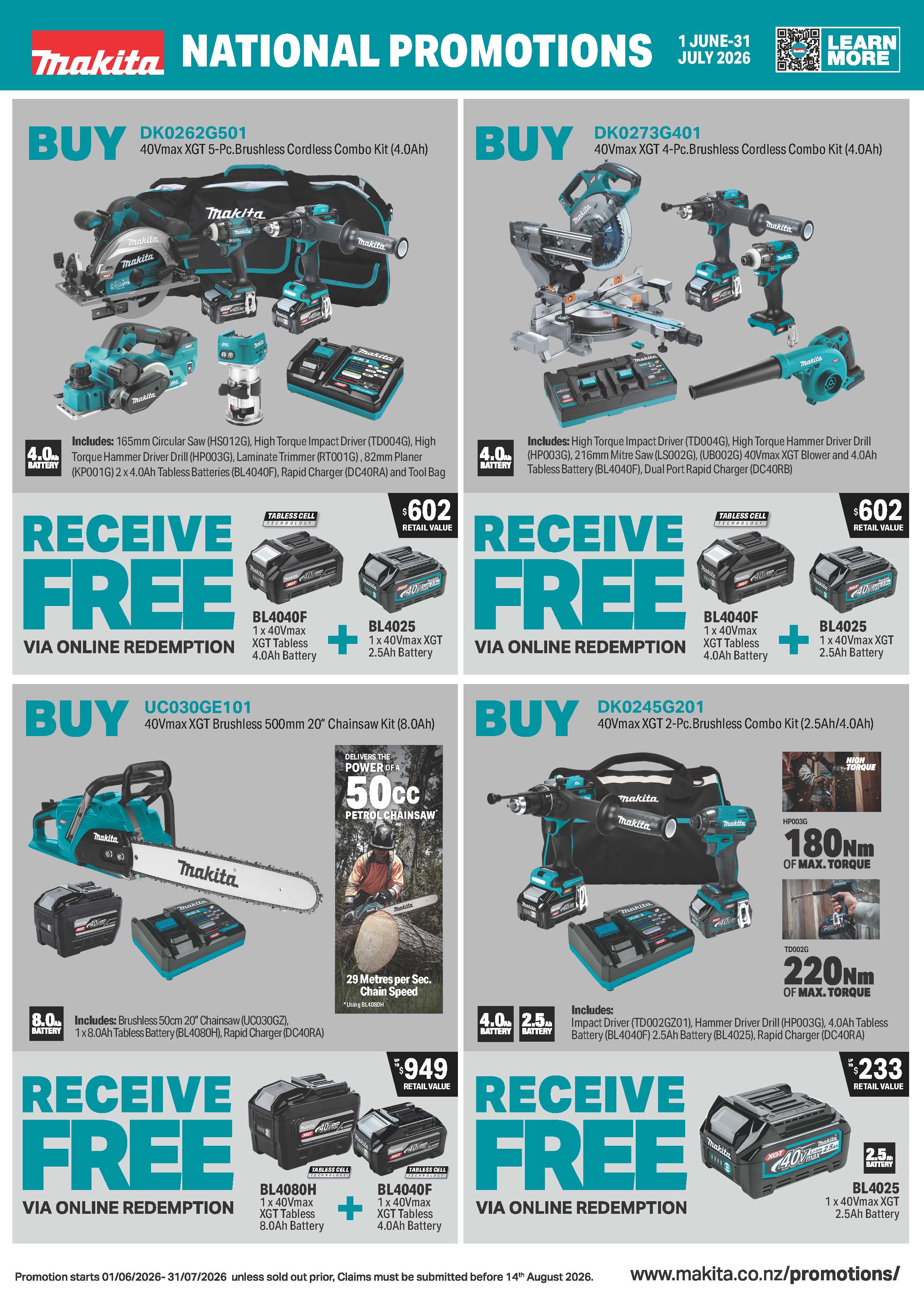 Makita National Promotions June and July 2026