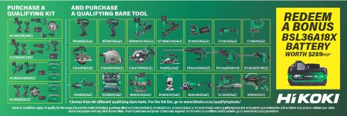 Hikoki Qualifying Combo Kits Offer 3