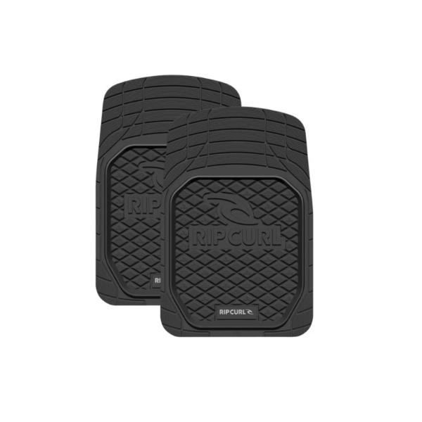 RIP CURL RUBBER FRONT MATS BLACK LOGO SET OF 2