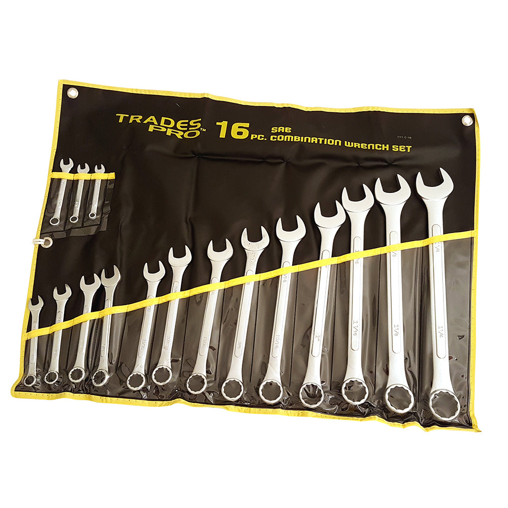 Powerbuilt 16Pc Imperial Ring And Open End Spanner Set