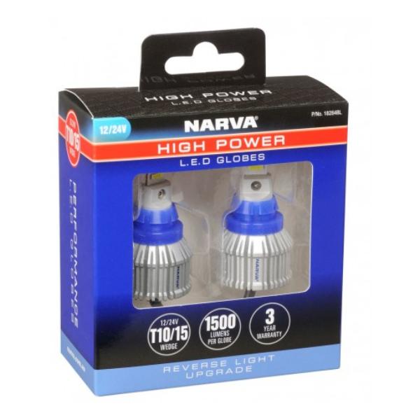 Narva 12/24V T15 Led Globes Hp Rev 2 Pack