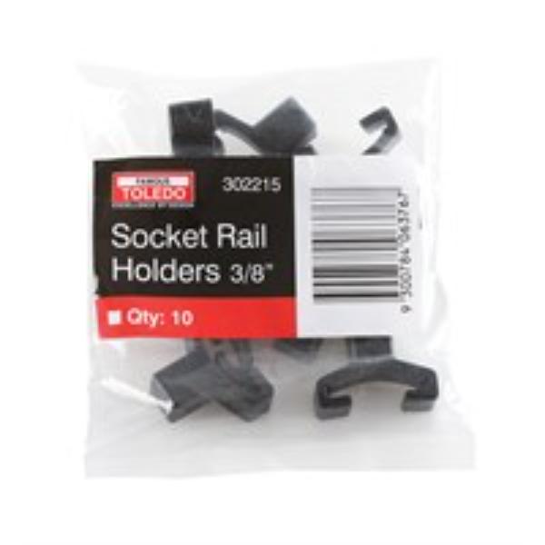 TOLEDO SOCKET RAIL HOLDERS 3/8IN 10PK