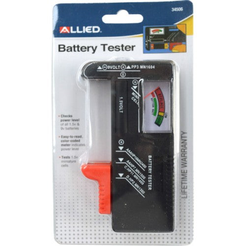 Allied Battery Tester for AA/AAA/C/D/9V Batteries #34506