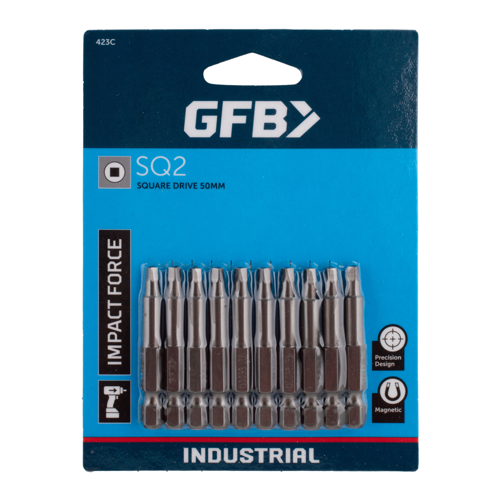 GFB Square Driver Bit (SQ2 x 50mm) - 10 Pack