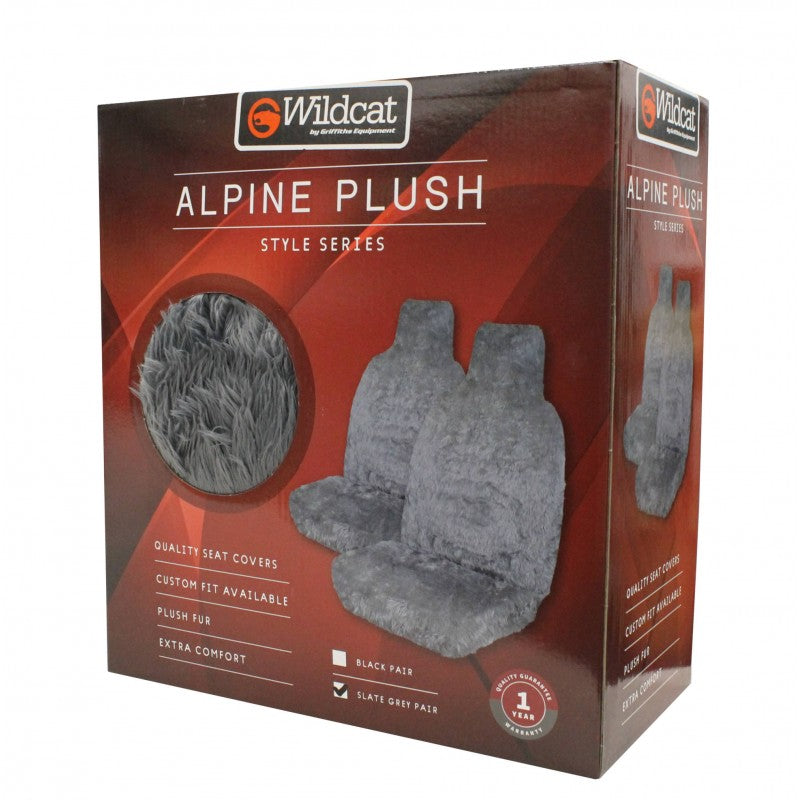 Alpine Plush Grey High Back Front Cover Pair