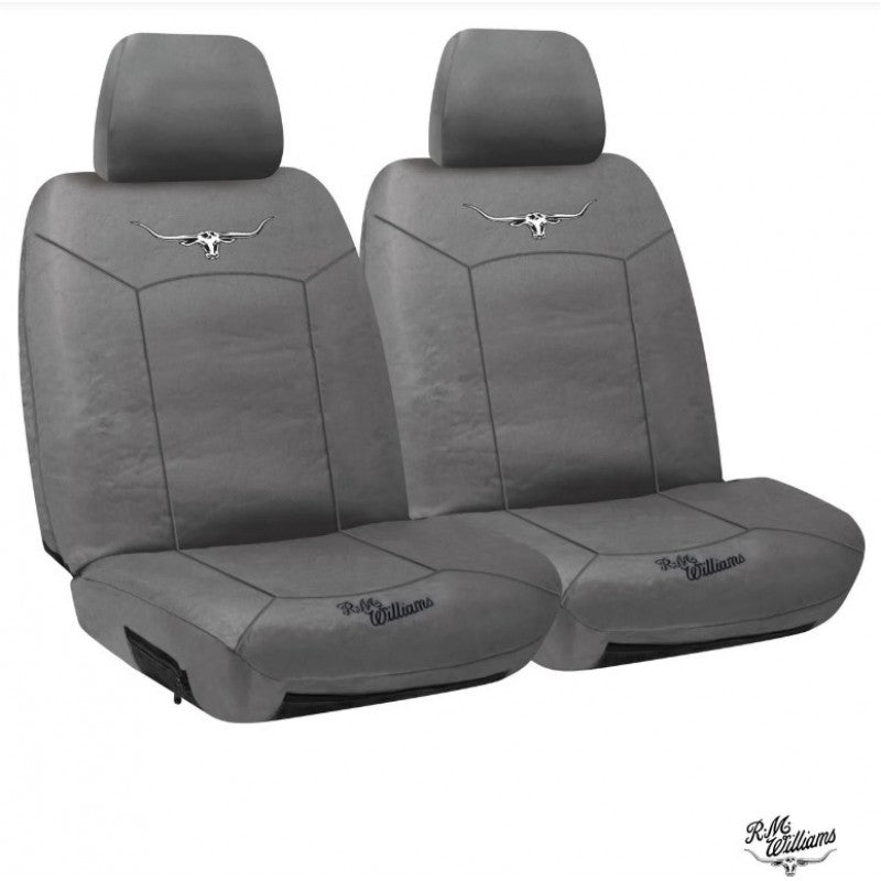 R.M.WILLIAMS Canvas Boxed Seat Cover Grey 30