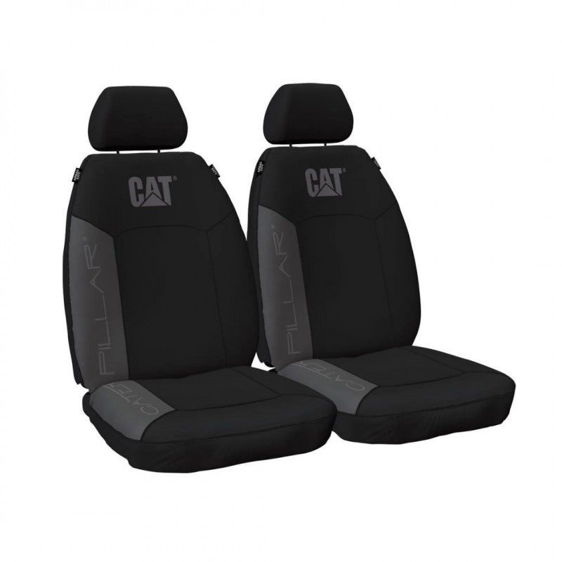 CATERPILLAR Polyester Canvas Front Seat Cover Pair Black Size 30 Box