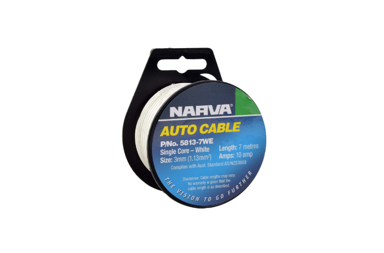 Narva Cable Single 3.0 10Amp7M White
