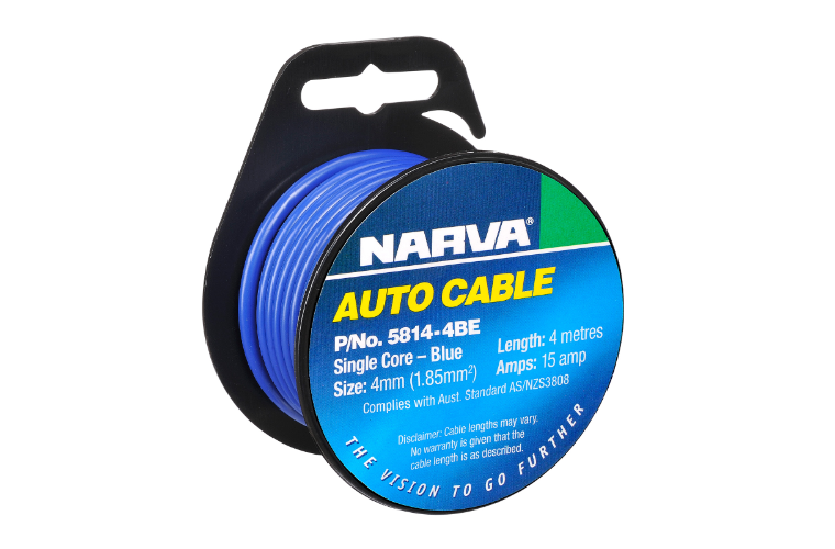 Narva Cable Single 4.0 15Amp 4M Blue