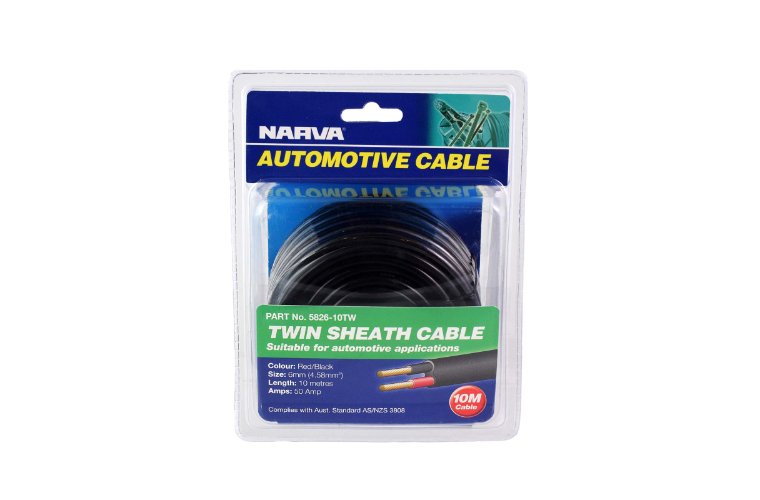 Twin Core 6mm 50A 10M Red/Blk