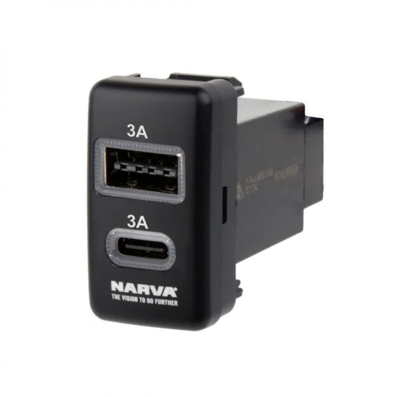 NARVA OE STYLE 12V LED ILLUMINATED BLUE USB-C PORT SWITCH TOY/SUZ