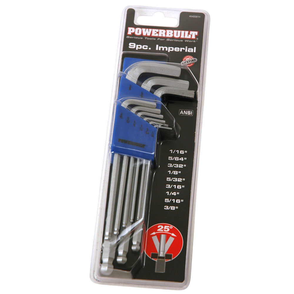 Powerbuilt Ball End Hex Key Set - Imperial