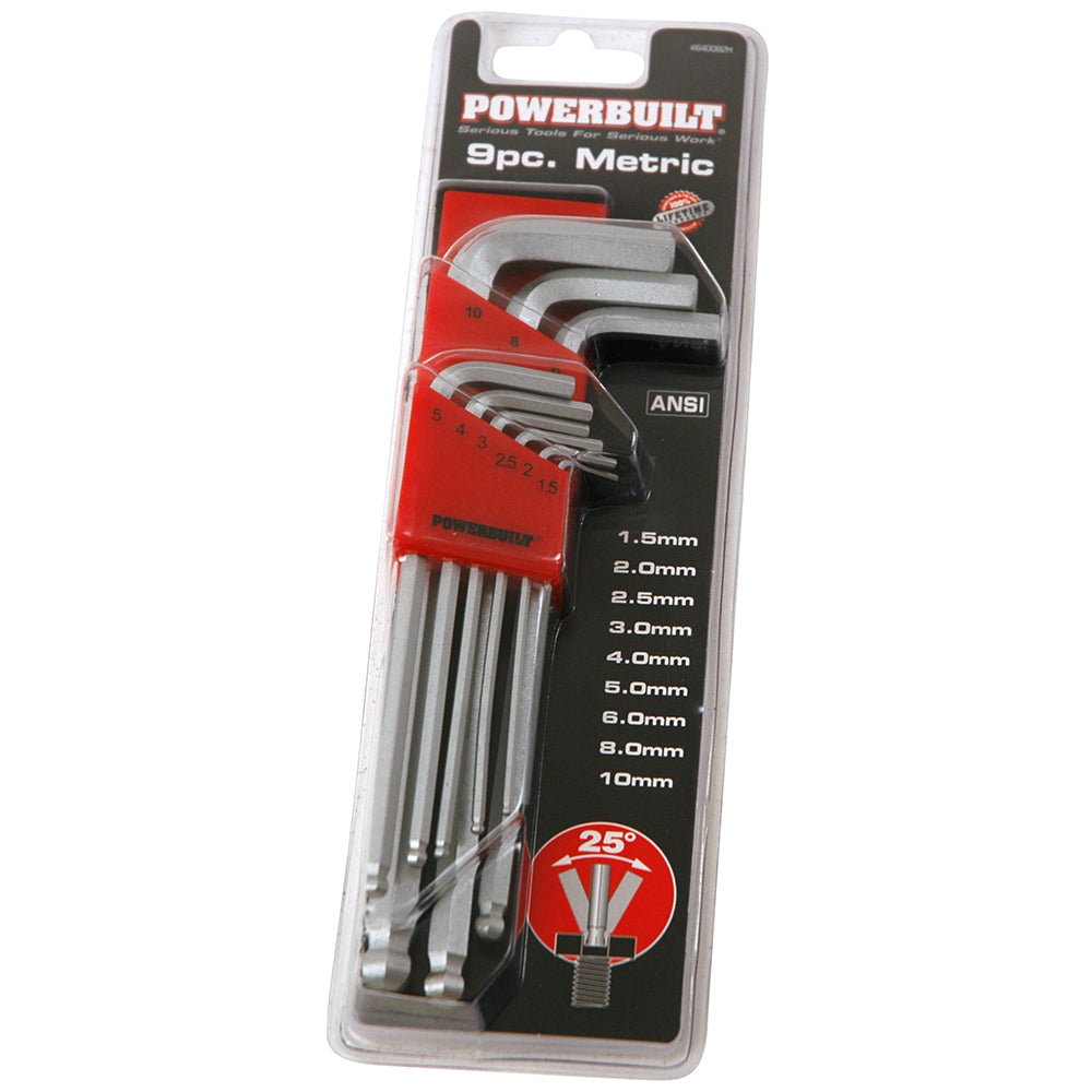 Powerbuilt Ball End Hex Key Set - Metric