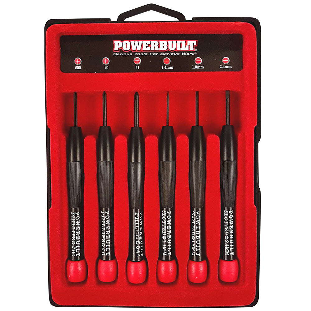 Powerbuilt Precision Screwdriver Set 6Pc