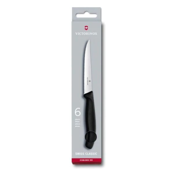 Victorinox Steak Knife Set 6.7233 - 11cm 6 piece Pointed Hang Box